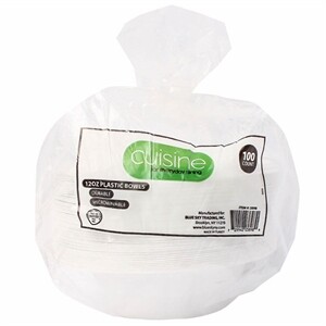 Cuisine Plastic Bowls 12 Oz., 100 Ct