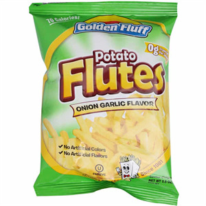 Golden Fluff Potato Flutes Onion & Garlic, 0.5 Oz