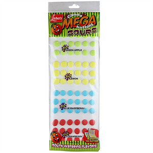 Lieber's Mega Candy Buttons Sours, 2 Oz