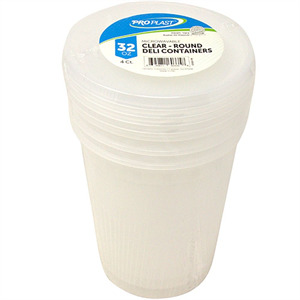 32 Oz Container W/Lids, 4 Pk