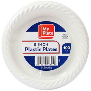 My Plate Plates Plastic 6"", 100 Pc