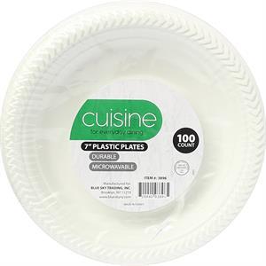 Cuisine Plates Plastic 7"", 100 Ct