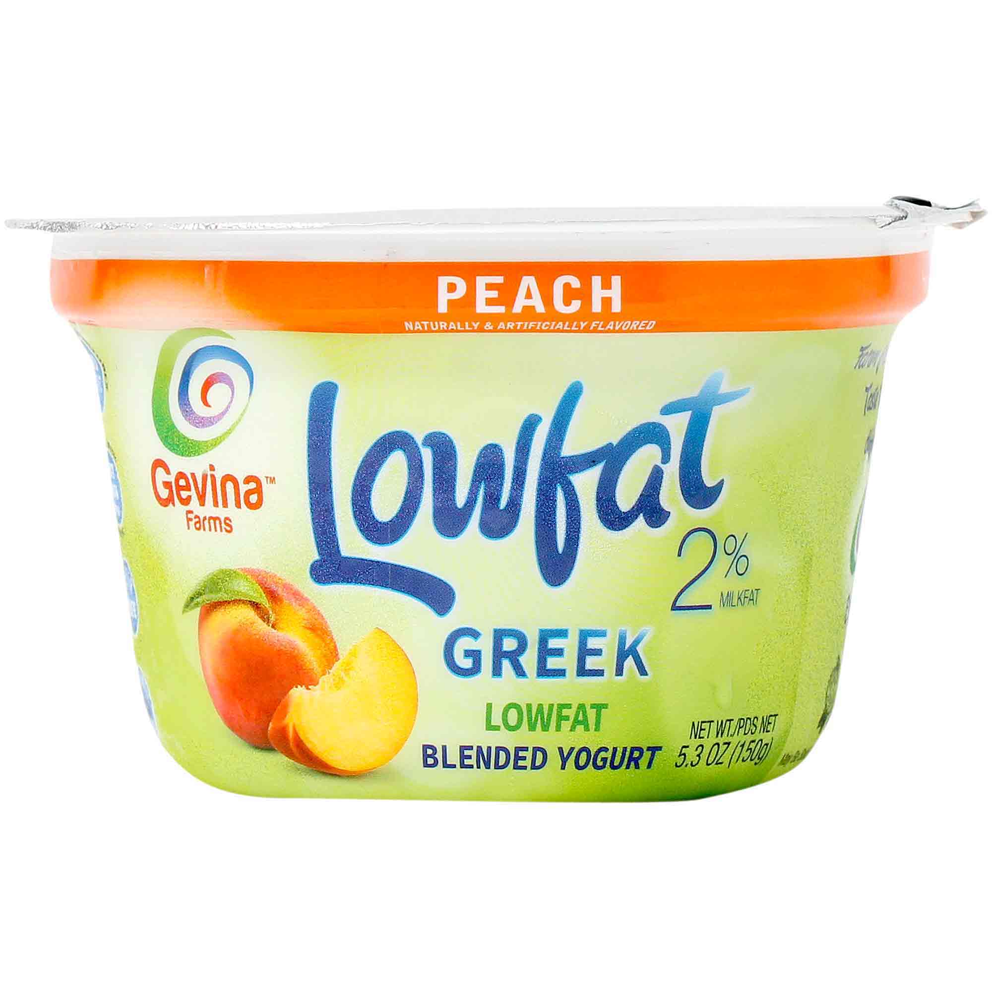Gevina Farms Blended Greek Yogurt Peach, 5.3 Oz