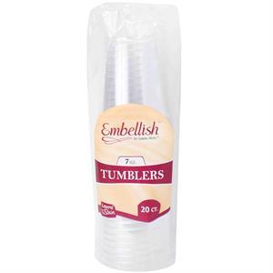 Cups Tumbler 7Oz Clear - 20 Ct